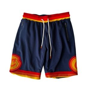 Cookies shorts Large Blue Basketball Gym Zippered pockets Drawstring Mens